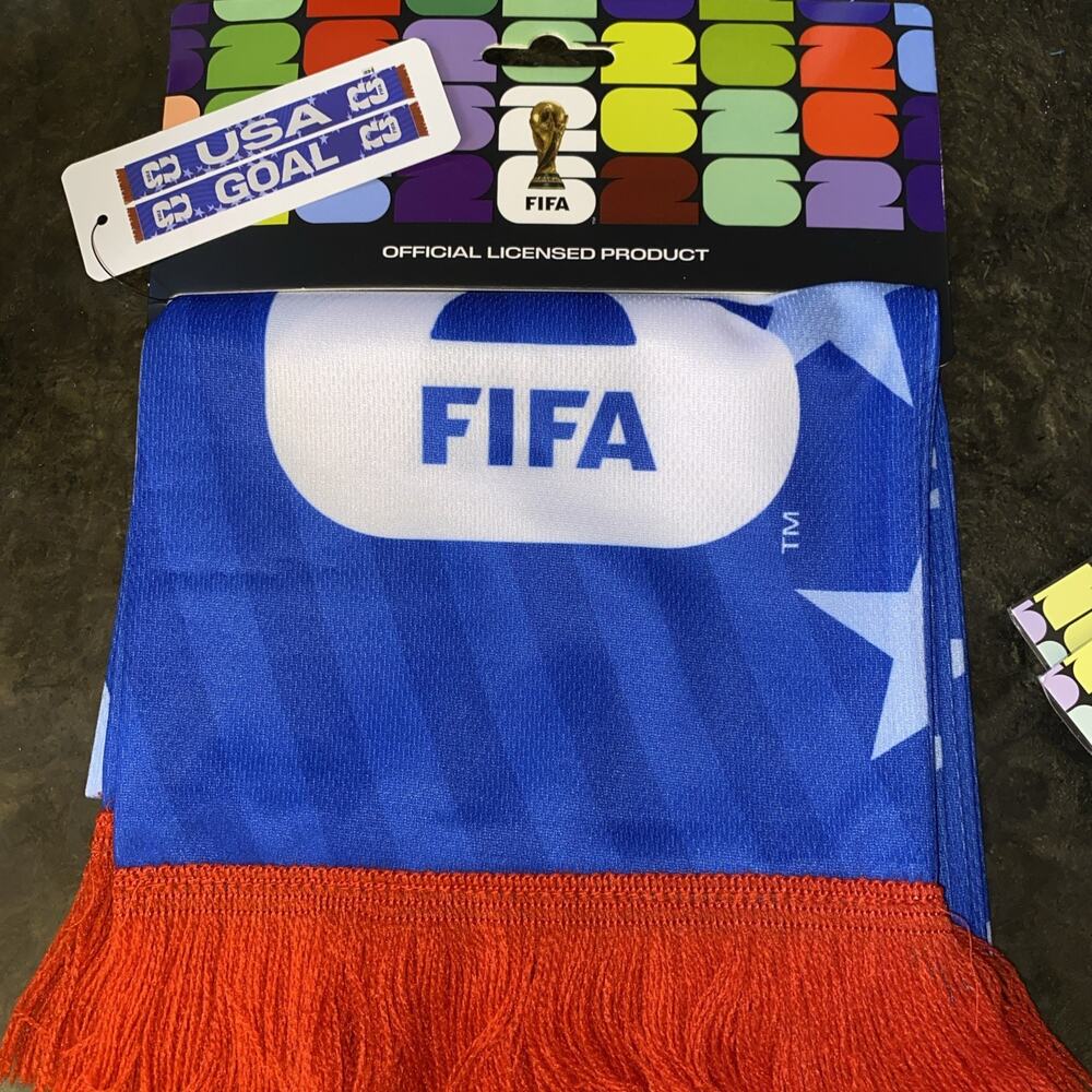 Official FIFA 2026 World Cup USA Goal Scarf Bufanda Red White & Blue NEW w/ TAGS